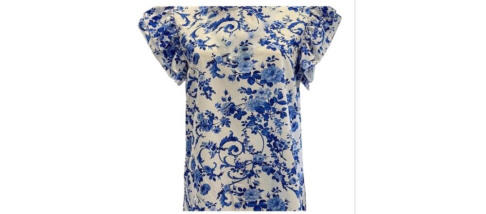 NWT SOLY HUX Women's Floral Ruffle Cap Sleeve Top Casual Boho Blouse Sz L